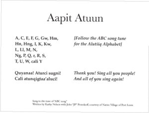 Let’s Sing in Alutiiq